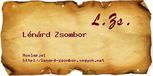 Lénárd Zsombor névjegykártya