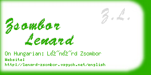 zsombor lenard business card